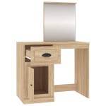 vidaXL Masă de toaletă cu oglindă, stejar sonoma 90x50x132,5 cm lemn