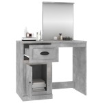 vidaXL Masă de toaletă cu oglindă, gri beton, 90x50x132,5 cm, lemn vidaXL Masă de toaletă cu oglindă, gri beton, 90x50x132,5 cm, lemn