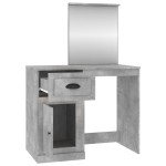 vidaXL Masă de toaletă cu oglindă, gri beton, 90x50x132,5 cm, lemn vidaXL Masă de toaletă cu oglindă, gri beton, 90x50x132,5 cm, lemn