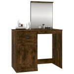vidaXL Masă de toaletă cu oglindă, stejar fumuriu 90x50x132,5 cm lemn vidaXL Masă de toaletă cu oglindă, stejar fumuriu 90x50x132,5 cm lemn