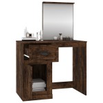 vidaXL Masă de toaletă cu oglindă, stejar fumuriu 90x50x132,5 cm lemn vidaXL Masă de toaletă cu oglindă, stejar fumuriu 90x50x132,5 cm lemn