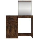 vidaXL Masă de toaletă cu oglindă, stejar fumuriu 90x50x132,5 cm lemn vidaXL Masă de toaletă cu oglindă, stejar fumuriu 90x50x132,5 cm lemn