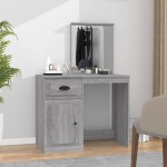 vidaXL Masă de toaletă cu oglindă, gri sonoma 90x50x132,5 cm lemn vidaXL Masă de toaletă cu oglindă, gri sonoma 90x50x132,5 cm lemn