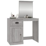 vidaXL Masă de toaletă cu oglindă, gri sonoma 90x50x132,5 cm lemn vidaXL Masă de toaletă cu oglindă, gri sonoma 90x50x132,5 cm lemn