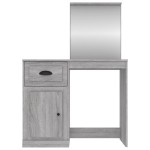 vidaXL Masă de toaletă cu oglindă, gri sonoma 90x50x132,5 cm lemn vidaXL Masă de toaletă cu oglindă, gri sonoma 90x50x132,5 cm lemn
