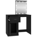 vidaXL Masă de toaletă cu LED, negru, 90x50x132,5 cm, lemn prelucrat vidaXL Masă de toaletă cu LED, negru, 90x50x132,5 cm, lemn prelucrat