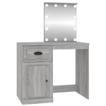 vidaXL Masă de toaletă cu LED, gri sonoma 90x50x132,5 cm lemn compozit vidaXL Masă de toaletă cu LED, gri sonoma 90x50x132,5 cm lemn compozit