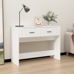 vidaXL Măsuță consolă, alb, 100x39x75 cm, lemn compozit vidaXL Măsuță consolă, alb, 100x39x75 cm, lemn compozit