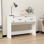 vidaXL Măsuță consolă, alb, 100x39x75 cm, lemn compozit vidaXL Măsuță consolă, alb, 100x39x75 cm, lemn compozit