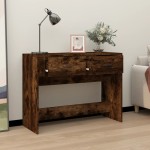 vidaXL Măsuță consolă, stejar fumuriu, 100x39x75 cm, lemn prelucrat vidaXL Măsuță consolă, stejar fumuriu, 100x39x75 cm, lemn prelucrat