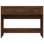 vidaXL Măsuță consolă, stejar maro, 100x39x75 cm, lemn prelucrat vidaXL Măsuță consolă, stejar maro, 100x39x75 cm, lemn prelucrat