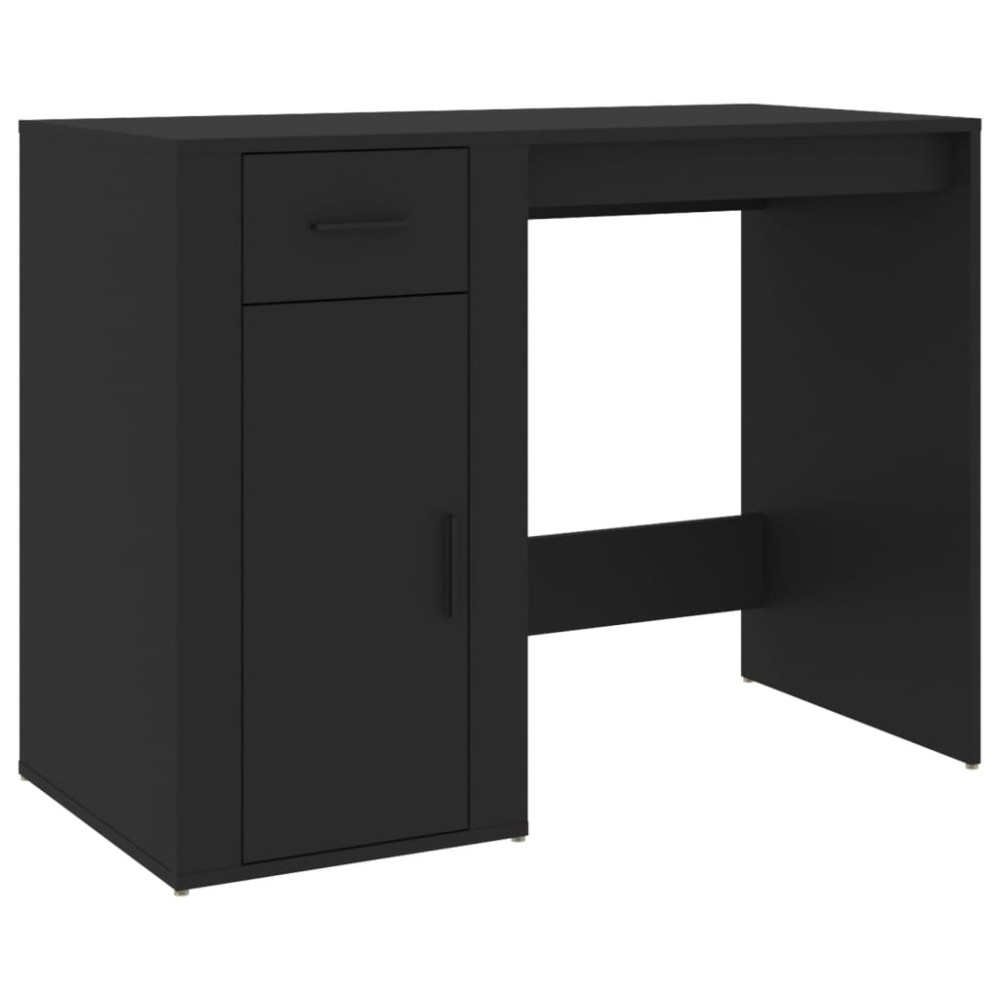 vidaXL Birou, negru, 100x49x75 cm, lemn prelucrat