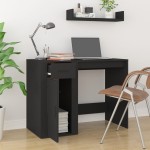 vidaXL Birou, negru, 100x49x75 cm, lemn prelucrat