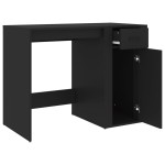 vidaXL Birou, negru, 100x49x75 cm, lemn prelucrat