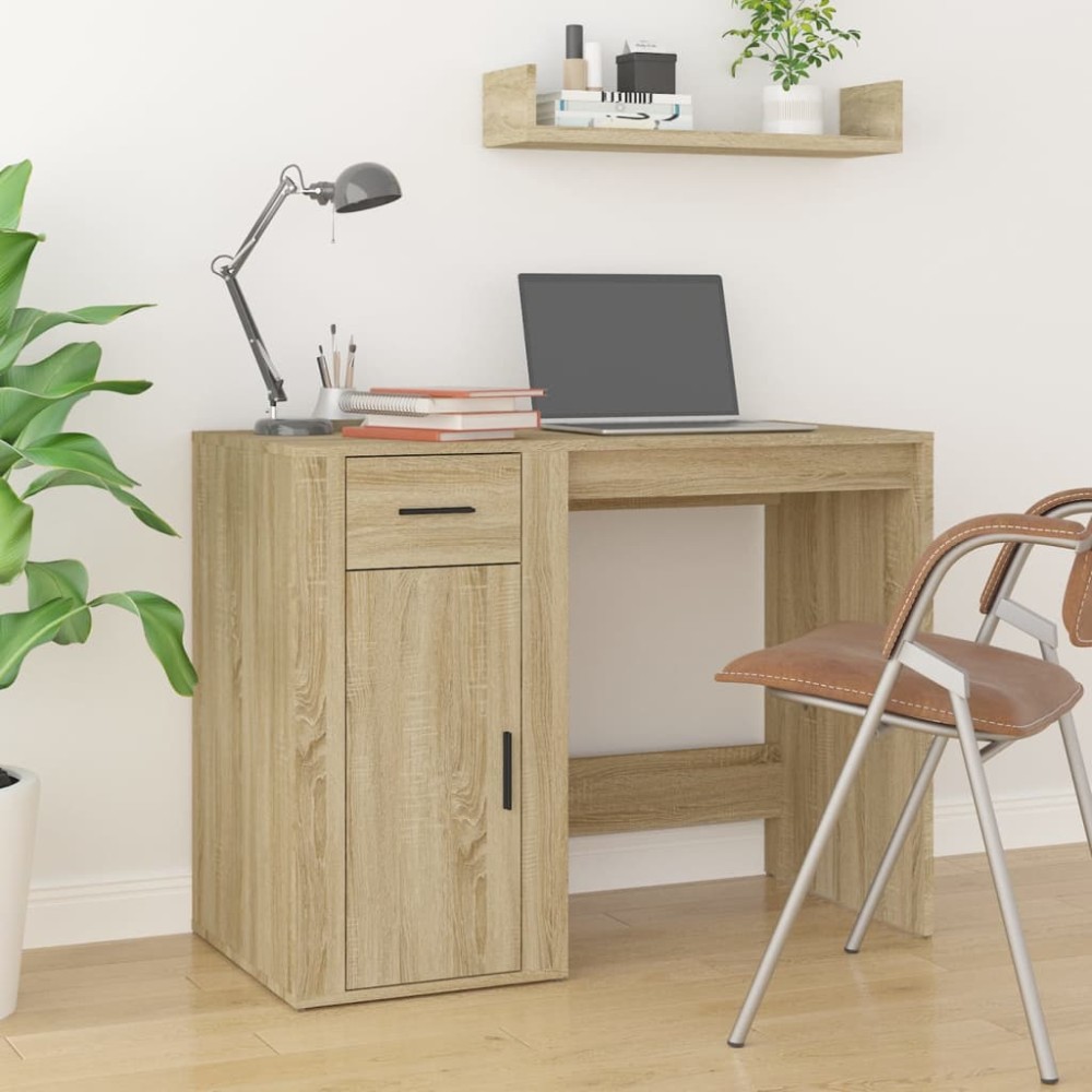 vidaXL Birou, stejar sonoma, 100x49x75 cm, lemn prelucrat
