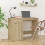 vidaXL Birou, stejar sonoma, 100x49x75 cm, lemn prelucrat
