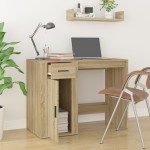 vidaXL Birou, stejar sonoma, 100x49x75 cm, lemn prelucrat