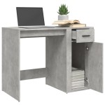 vidaXL Birou, gri beton, 100x49x75 cm, lemn prelucrat