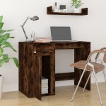 vidaXL Birou, stejar fumuriu, 100x49x75 cm, lemn prelucrat