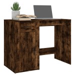 vidaXL Birou, stejar fumuriu, 100x49x75 cm, lemn prelucrat