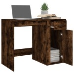 vidaXL Birou, stejar fumuriu, 100x49x75 cm, lemn prelucrat