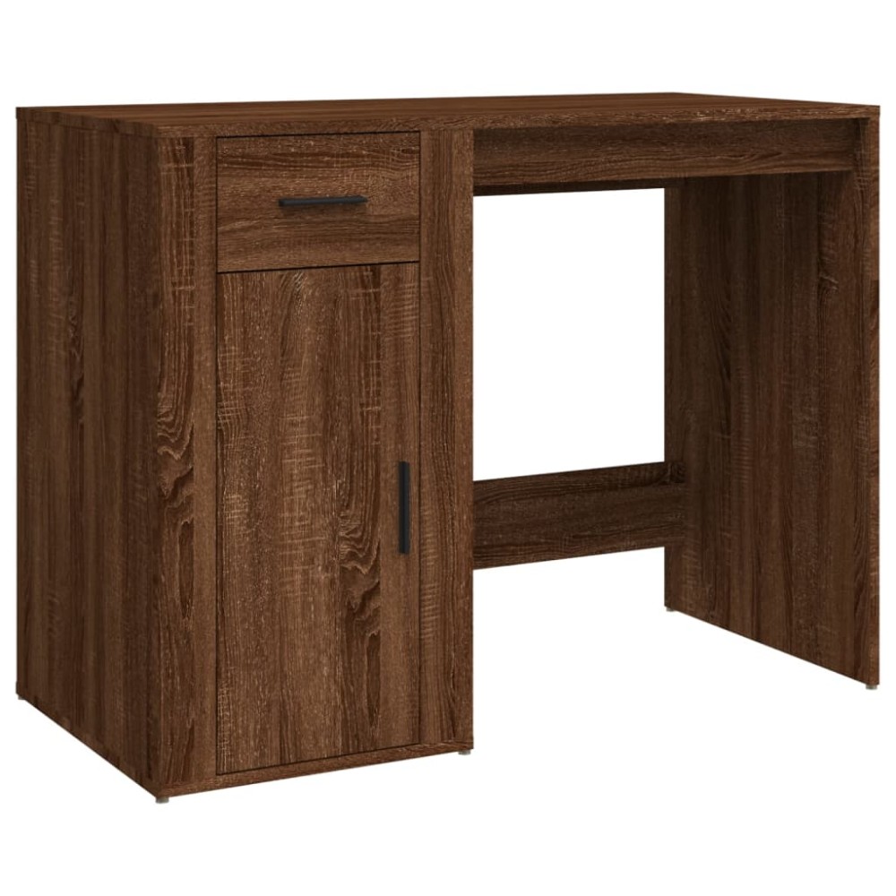 vidaXL Birou, stejar maro, 100x49x75 cm, lemn prelucrat