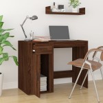 vidaXL Birou, stejar maro, 100x49x75 cm, lemn prelucrat
