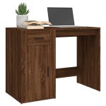 vidaXL Birou, stejar maro, 100x49x75 cm, lemn prelucrat