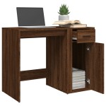 vidaXL Birou, stejar maro, 100x49x75 cm, lemn prelucrat