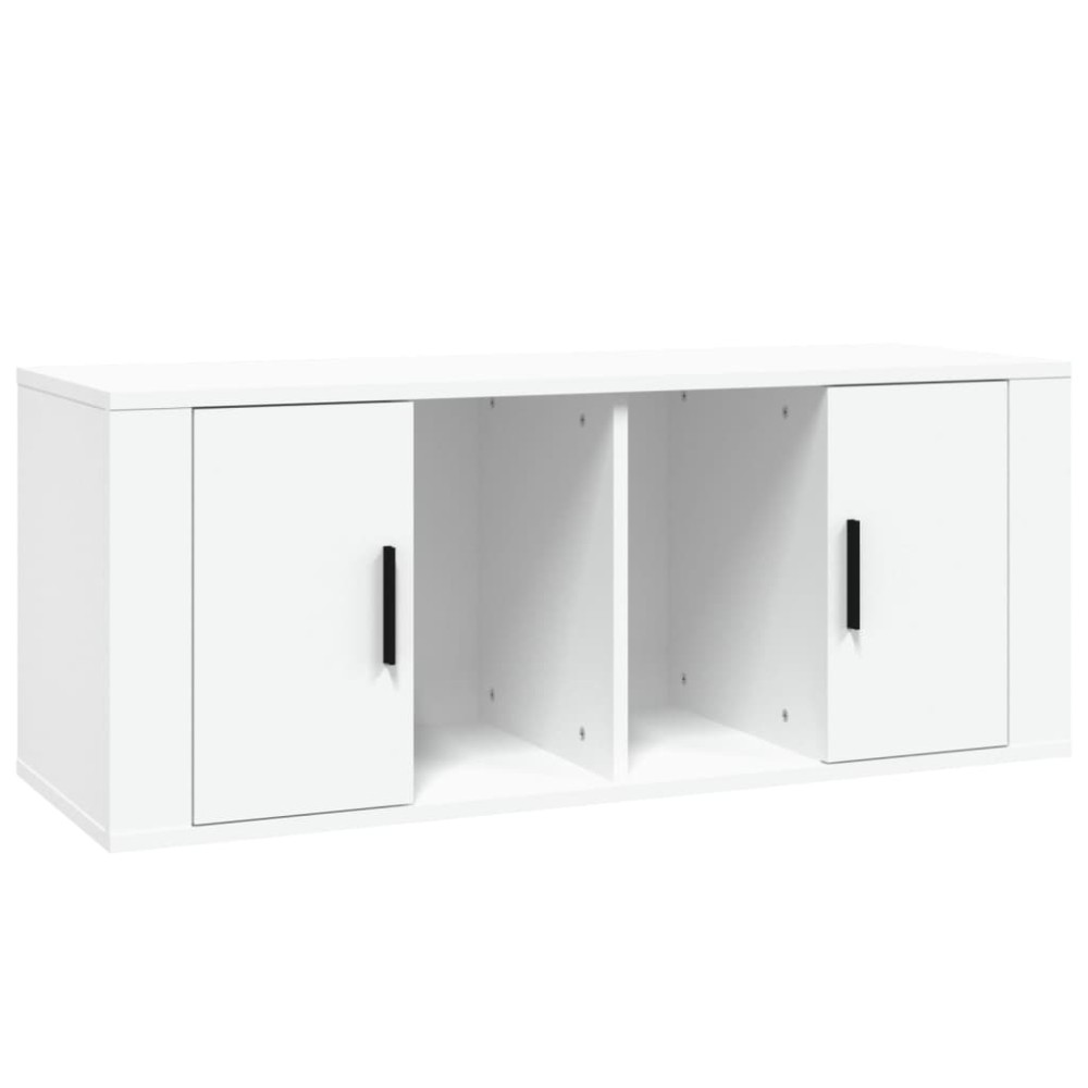 vidaXL Comodă TV, alb, 100x35x40 cm, lemn prelucrat