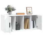 vidaXL Comodă TV, alb, 100x35x40 cm, lemn prelucrat vidaXL Comodă TV, alb, 100x35x40 cm, lemn prelucrat