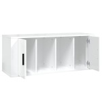 vidaXL Comodă TV, alb extralucios, 100x35x40 cm, lemn prelucrat