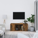 vidaXL Comodă TV, stejar fumuriu, 100x35x40 cm, lemn prelucrat vidaXL Comodă TV, stejar fumuriu, 100x35x40 cm, lemn prelucrat