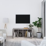 vidaXL Comodă TV, gri sonoma, 100x35x40 cm, lemn prelucrat vidaXL Comodă TV, gri sonoma, 100x35x40 cm, lemn prelucrat