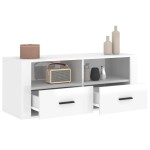 vidaXL Comodă TV, alb extralucios, 100x35x40 cm, lemn prelucrat