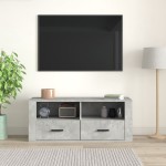 vidaXL Comodă TV, gri beton, 100x35x40 cm, lemn prelucrat