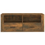 vidaXL Comodă TV, stejar fumuriu, 100x35x40 cm, lemn prelucrat vidaXL Comodă TV, stejar fumuriu, 100x35x40 cm, lemn prelucrat