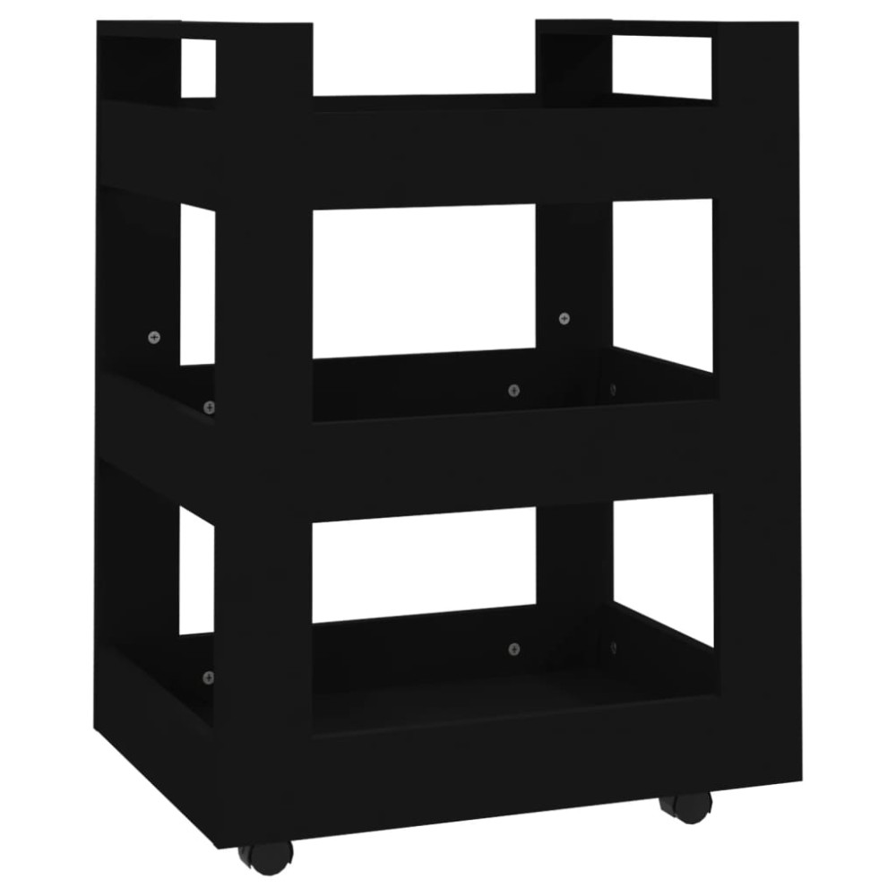 vidaXL Cărucior de bucătărie, negru, 60x45x80 cm, lemn prelucrat