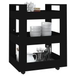 vidaXL Cărucior de bucătărie, negru, 60x45x80 cm, lemn prelucrat vidaXL Cărucior de bucătărie, negru, 60x45x80 cm, lemn prelucrat