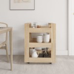 vidaXL Cărucior de bucătărie stejar sonoma 60x45x80 cm lemn prelucrat vidaXL Cărucior de bucătărie stejar sonoma 60x45x80 cm lemn prelucrat