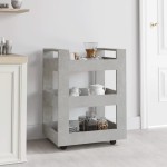 vidaXL Cărucior de bucătărie gri beton 60x45x80 cm lemn prelucrat vidaXL Cărucior de bucătărie gri beton 60x45x80 cm lemn prelucrat