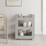 vidaXL Cărucior de bucătărie gri beton 60x45x80 cm lemn prelucrat vidaXL Cărucior de bucătărie gri beton 60x45x80 cm lemn prelucrat