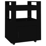 vidaXL Cărucior de bucătărie, negru, 60x45x80 cm, lemn prelucrat vidaXL Cărucior de bucătărie, negru, 60x45x80 cm, lemn prelucrat
