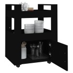vidaXL Cărucior de bucătărie, negru, 60x45x80 cm, lemn prelucrat vidaXL Cărucior de bucătărie, negru, 60x45x80 cm, lemn prelucrat
