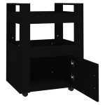 vidaXL Cărucior de bucătărie, negru, 60x45x80 cm, lemn prelucrat vidaXL Cărucior de bucătărie, negru, 60x45x80 cm, lemn prelucrat