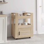 vidaXL Cărucior de bucătărie stejar sonoma 60x45x80 cm lemn prelucrat vidaXL Cărucior de bucătărie stejar sonoma 60x45x80 cm lemn prelucrat