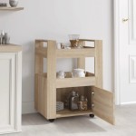 vidaXL Cărucior de bucătărie stejar sonoma 60x45x80 cm lemn prelucrat vidaXL Cărucior de bucătărie stejar sonoma 60x45x80 cm lemn prelucrat