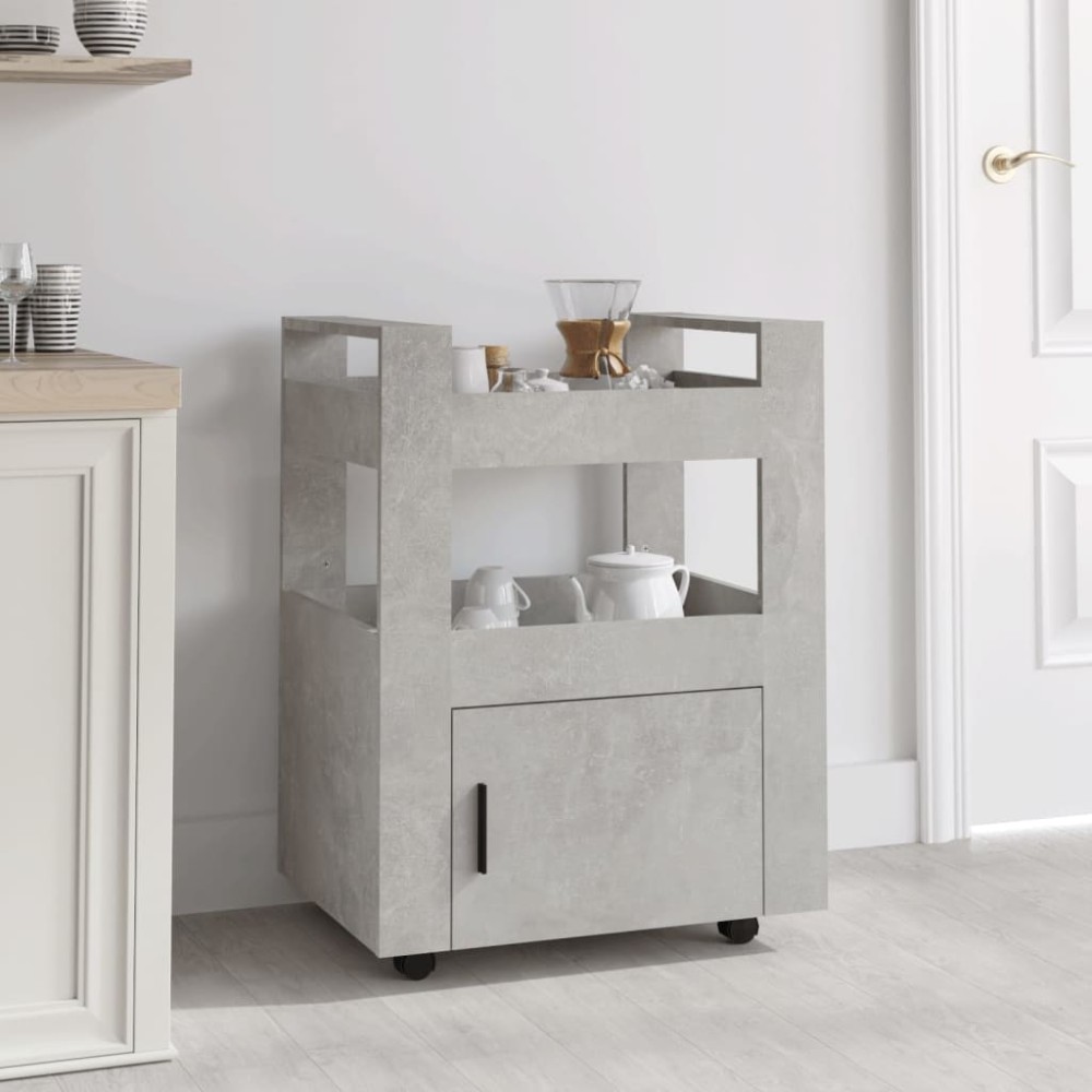 vidaXL Cărucior de bucătărie gri beton 60x45x80 cm lemn prelucrat