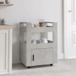 vidaXL Cărucior de bucătărie gri beton 60x45x80 cm lemn prelucrat vidaXL Cărucior de bucătărie gri beton 60x45x80 cm lemn prelucrat
