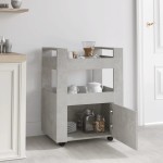 vidaXL Cărucior de bucătărie gri beton 60x45x80 cm lemn prelucrat vidaXL Cărucior de bucătărie gri beton 60x45x80 cm lemn prelucrat
